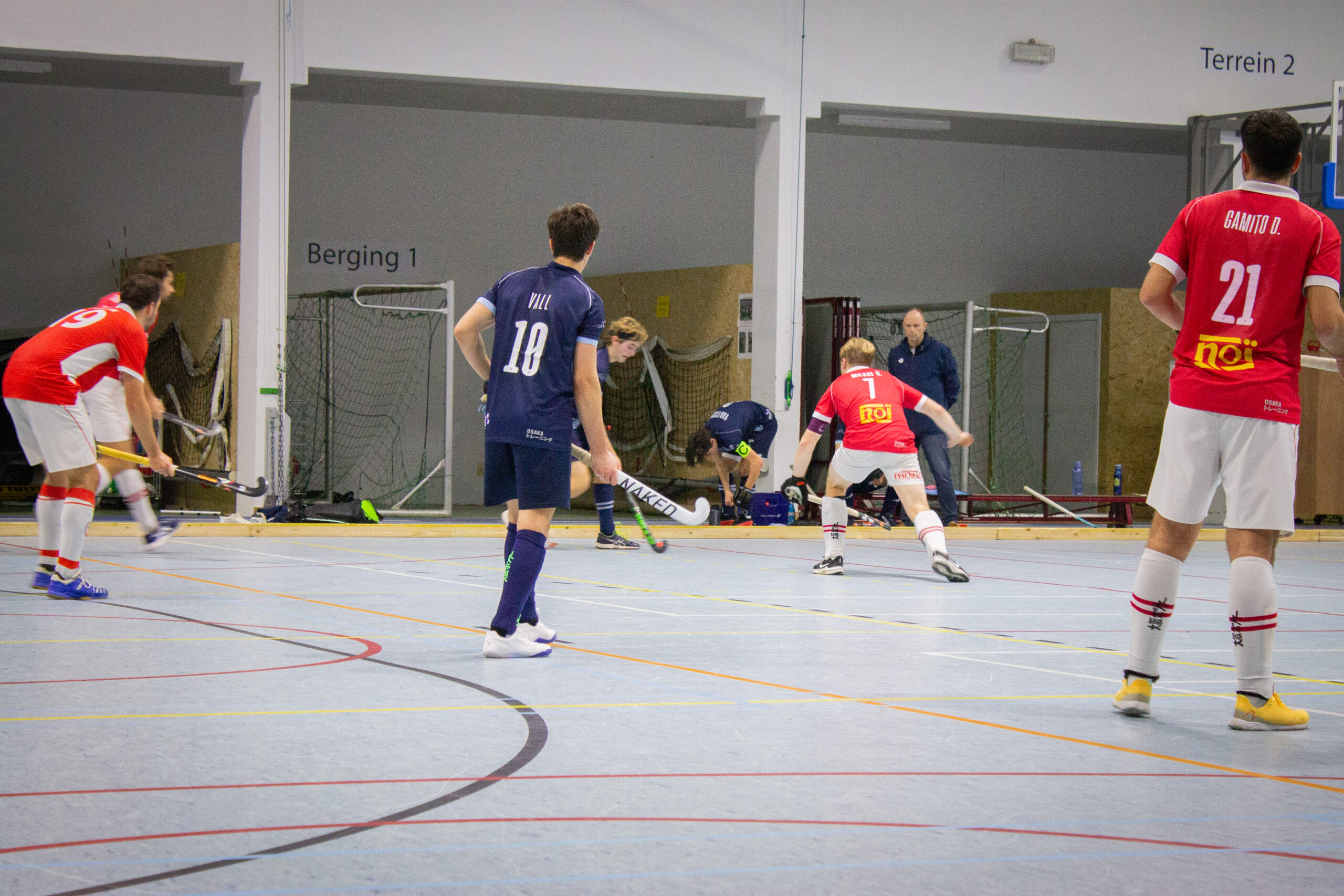 Indoorwedstrijd van de Tigers in de sporthal